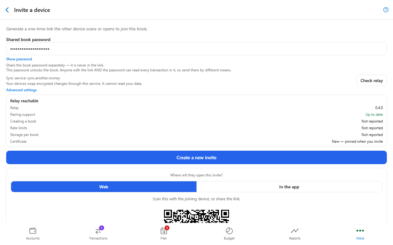 Set up collaboration screen