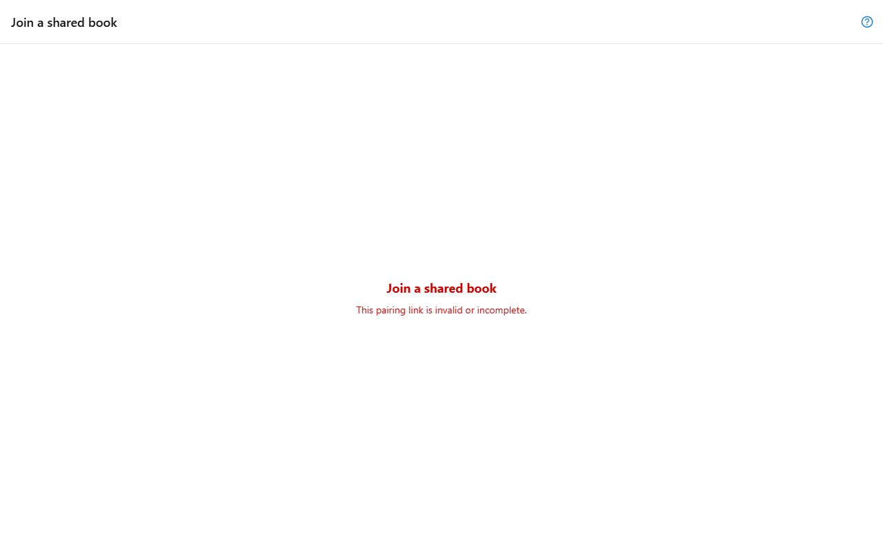 Joining a shared book screen
